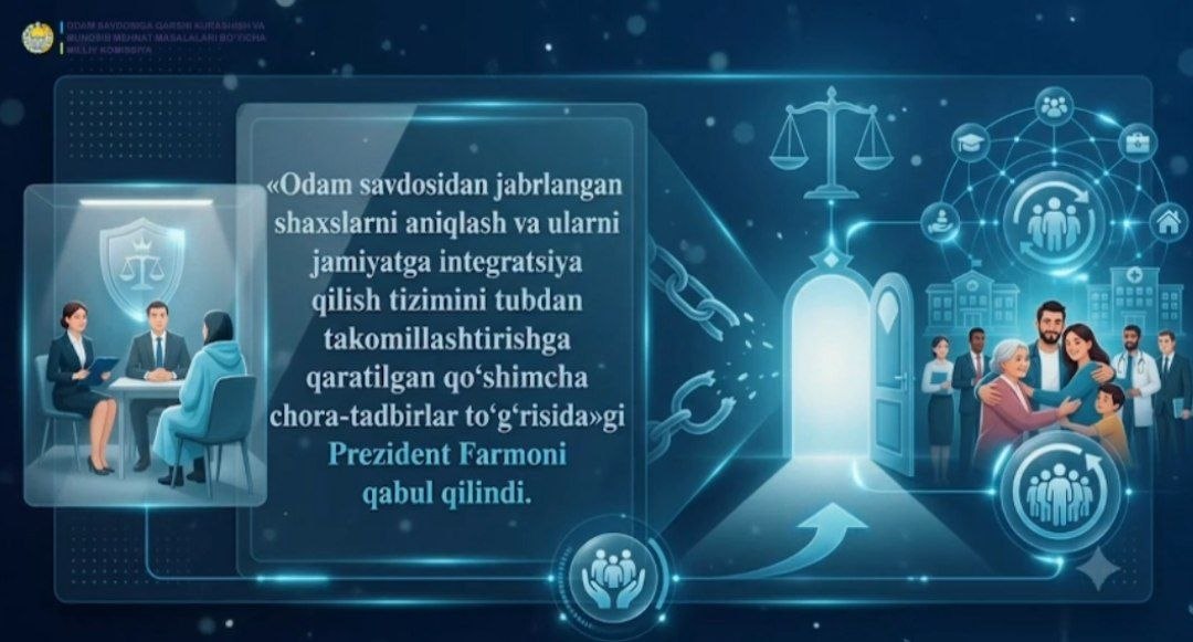 Prezident Farmoni: odam savdosidan jabrlanganlarni qo‘llab-quvvatlash tizimi tubdan takomillashtiriladi